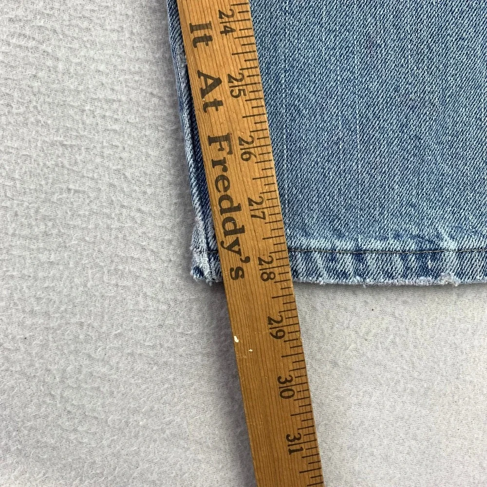 Thrashed Wrangler Jeans Mens 35x30 Blue Straight Leg‎ Distressed Denim Workwear